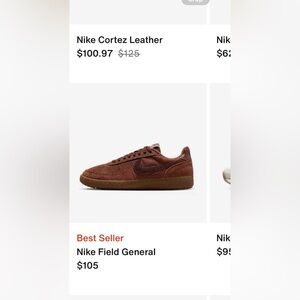 Nike Brown Leather Athletic Shoes